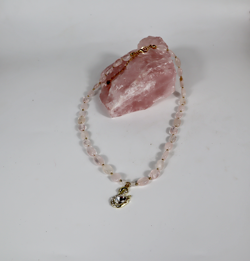 Rosenquarz Halskette