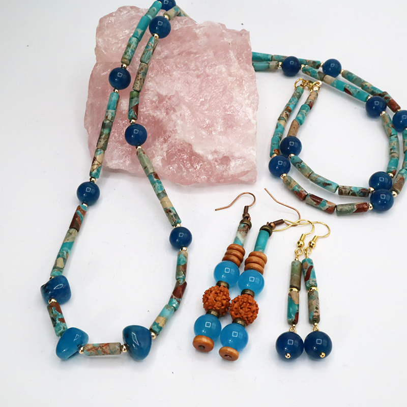 Apatit-Jaspis Schmuckset