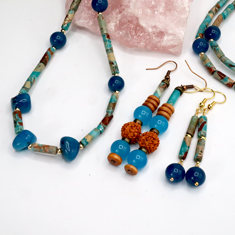 Apatit-Jaspis Schmuckset