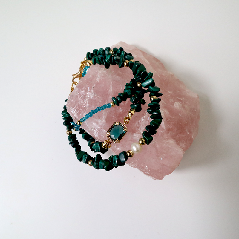 Malachit Armband-Set