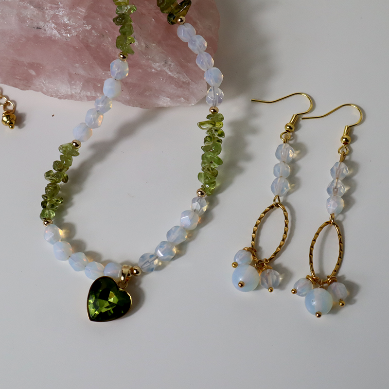 Opalith - Olivin Schmuckset
