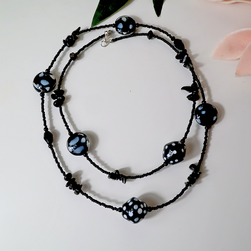 Obsidian Halskette