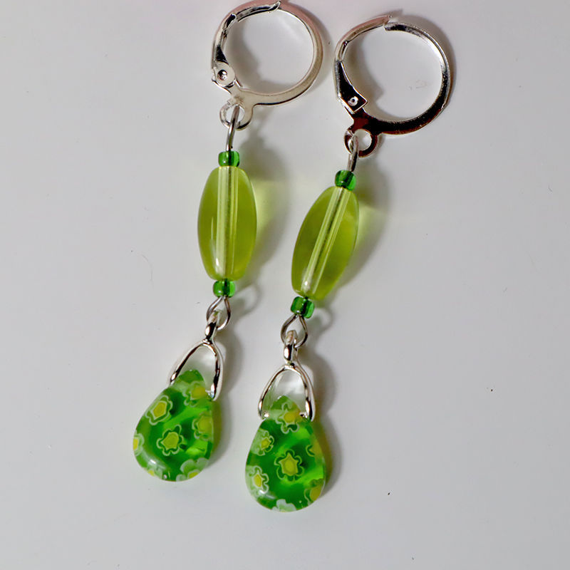 Millefiori - Grüne Ohrringe