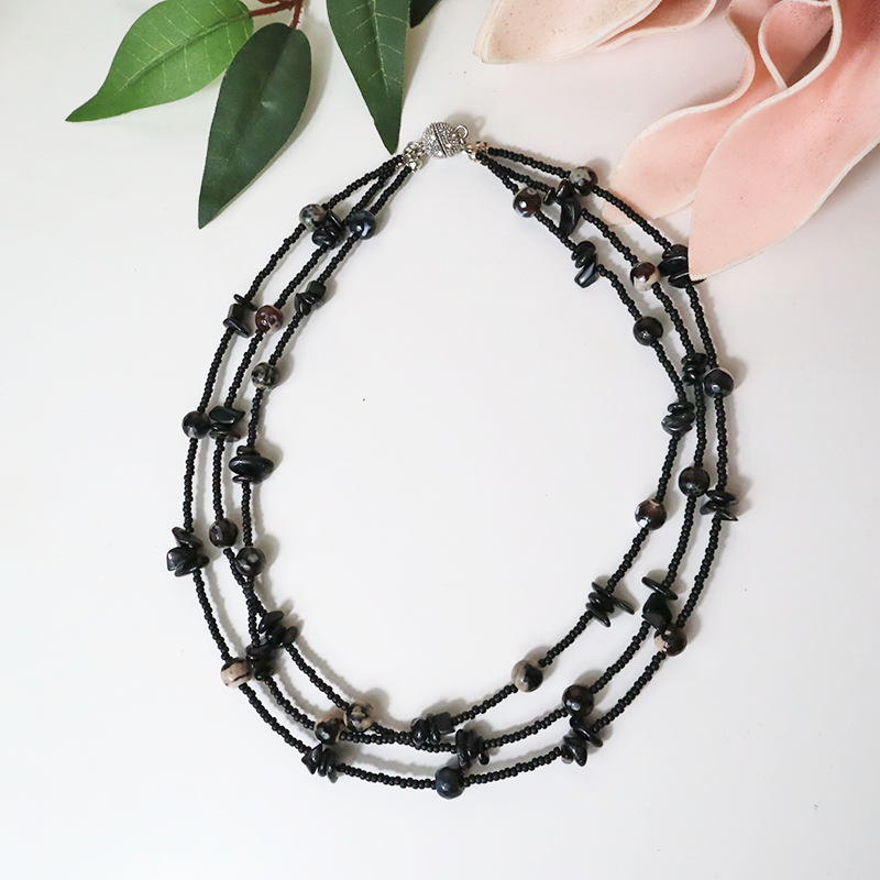 Obsidian Halskette