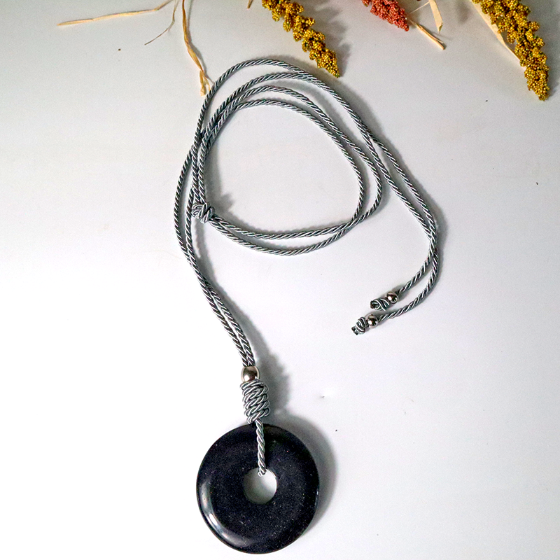 Kordelkette /Blaufluss Anhänger