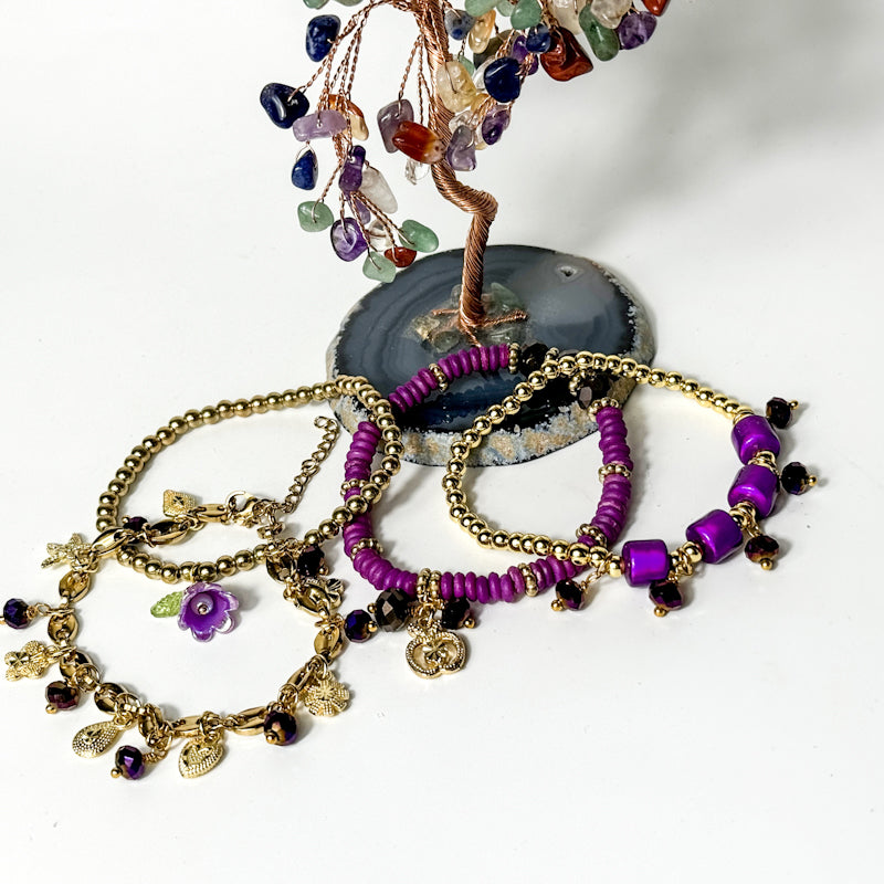 Lila Armband-Set