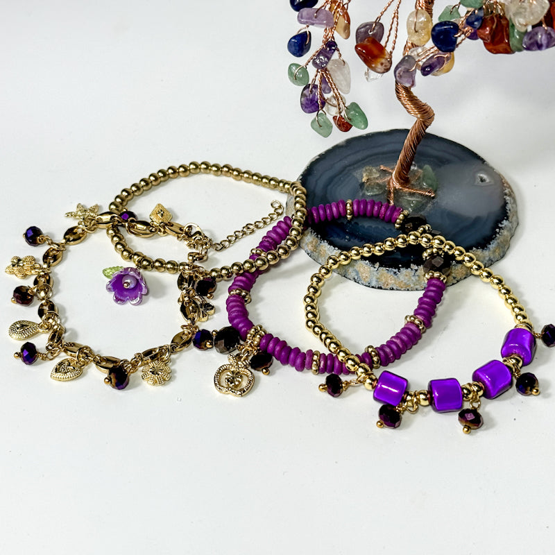 Lila Armband-Set
