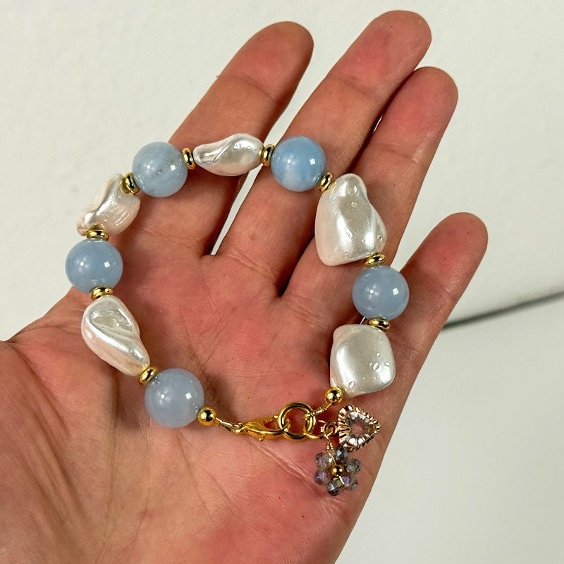 Chalcedon-Perlen Armband