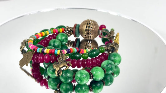 Aventurin, Rubin Armband