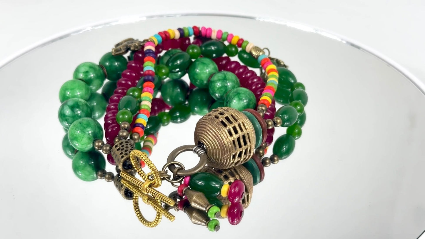 Aventurin, Rubin Armband