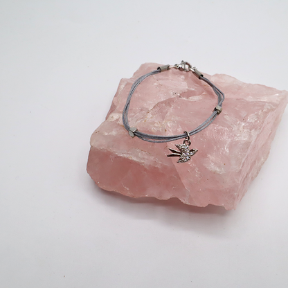 Kordelarmband mit Zirkonia-Anhänger