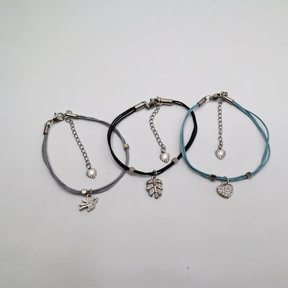 Kordelarmband mit Zirkonia-Anhänger