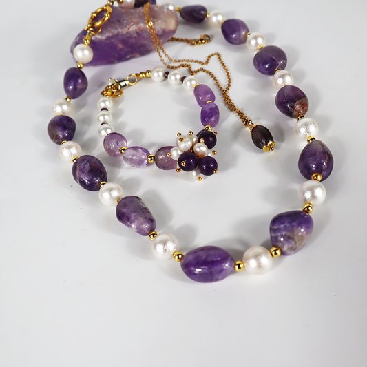 Amethyst-Perlen Set