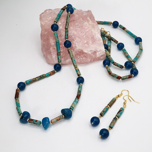 Apatit-Jaspis Schmuckset