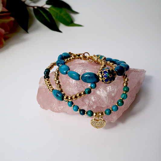 Chrysokoll Armband-Set