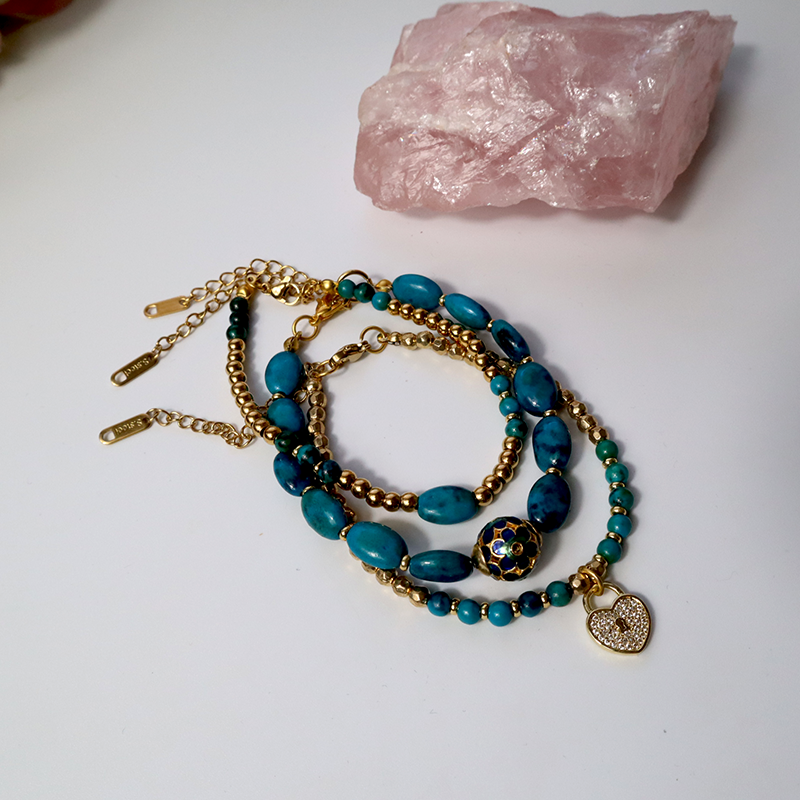Chrysokoll Armband-Set