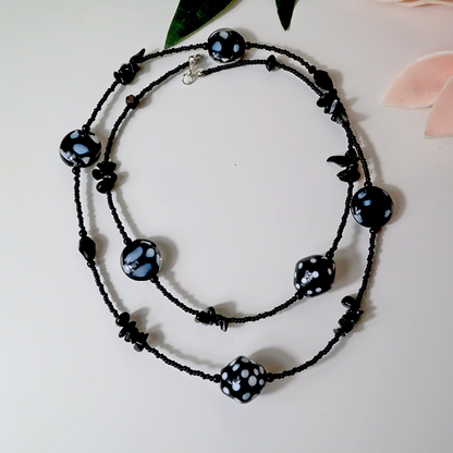 Obsidian Halskette