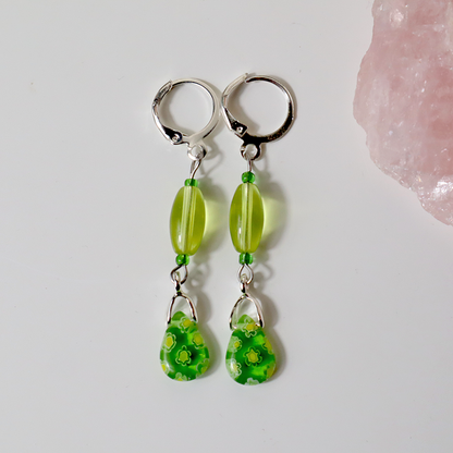 Millefiori - Grüne Ohrringe