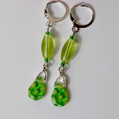 Millefiori - Grüne Ohrringe