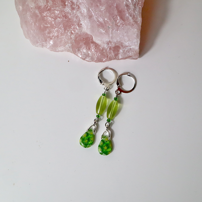 Millefiori - Grüne Ohrringe