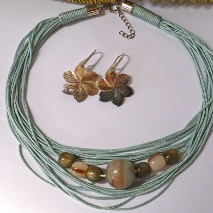 Perlmutt Blumen-Ohrringe