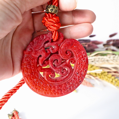 Kordelkette / Jade Anhänger