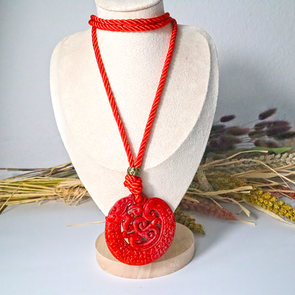 Kordelkette / Jade Anhänger