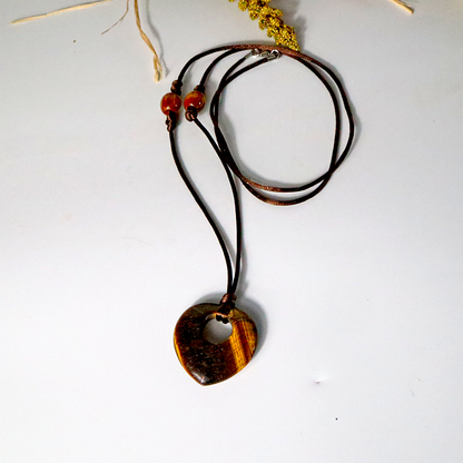 Kordelkette / Tigerauge Anhänger
