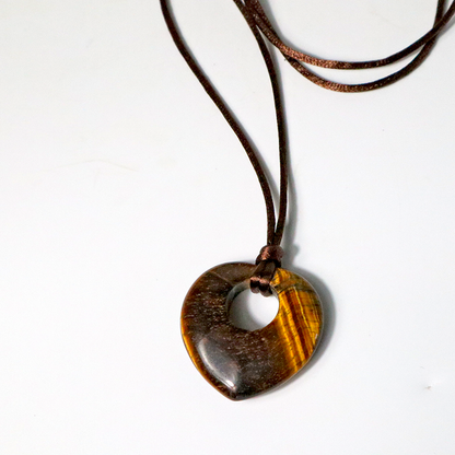 Kordelkette / Tigerauge Anhänger