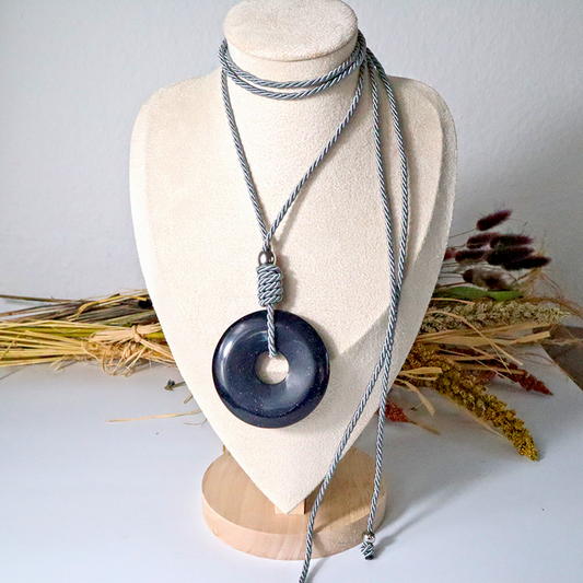 Kordelkette /Blaufluss Anhänger