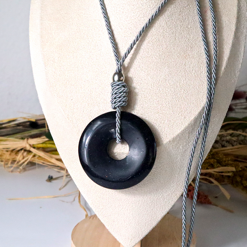 Kordelkette /Blaufluss Anhänger