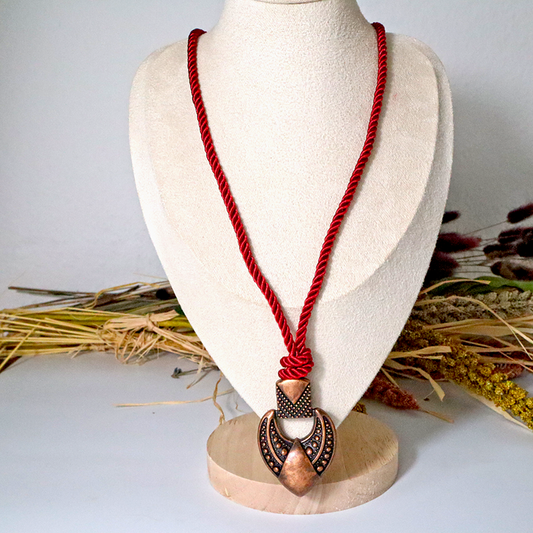 Kordelkette / Weinrot