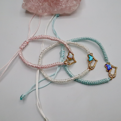 Sommerliches Kordelarmband mit Herz