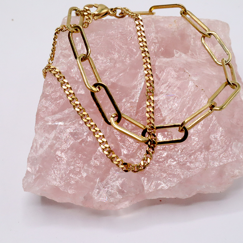 Doppeltes Edelstahl- Armband