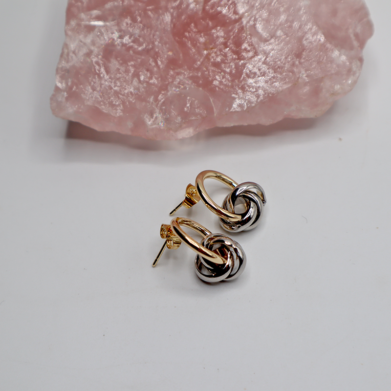 Gold-Silber Ohrstecker