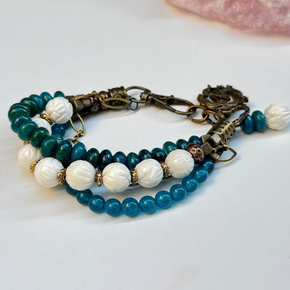 Chrysokoll-Apatit Armband