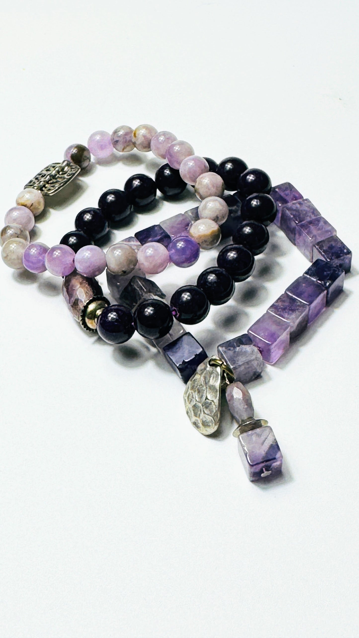 Amethyst-Jade Armband