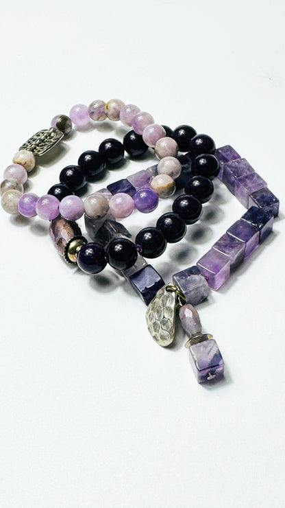 Amethyst-Jade Armband