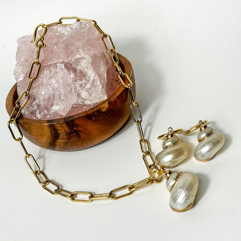 Schnecke- Halskette & Ohrringe