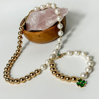 Perlen & Hämatit Schmuckset