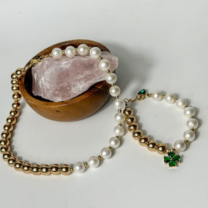 Perlen & Hämatit Schmuckset