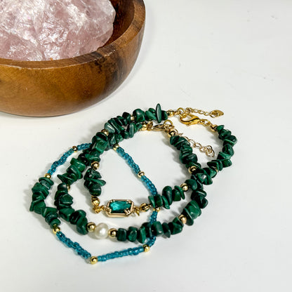 Malachit Armband-Set