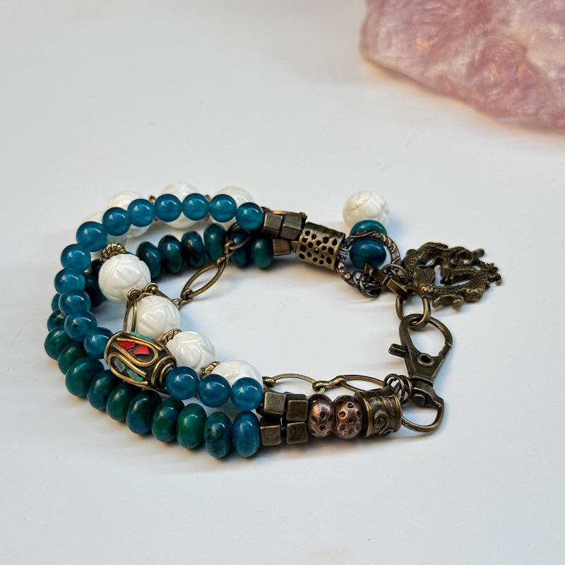 Chrysokoll-Apatit Armband