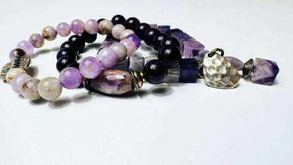 Amethyst-Jade Armband