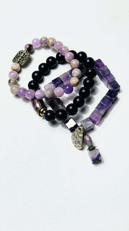 Amethyst-Jade Armband