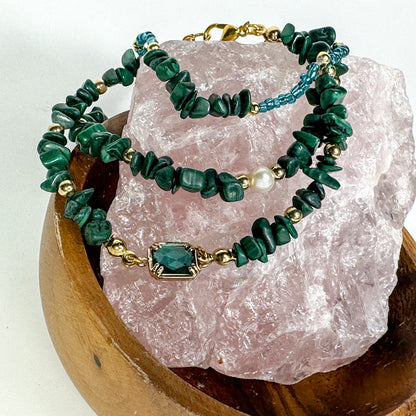 Malachit Armband-Set