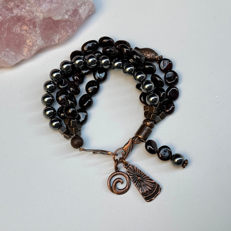 Granat  Armband