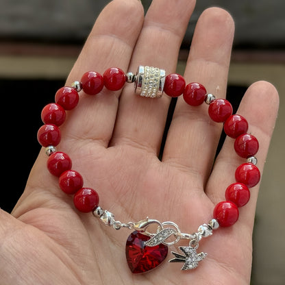 Rotes-Jade Armband