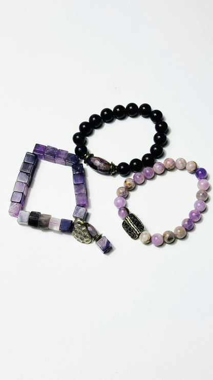 Amethyst-Jade Armband