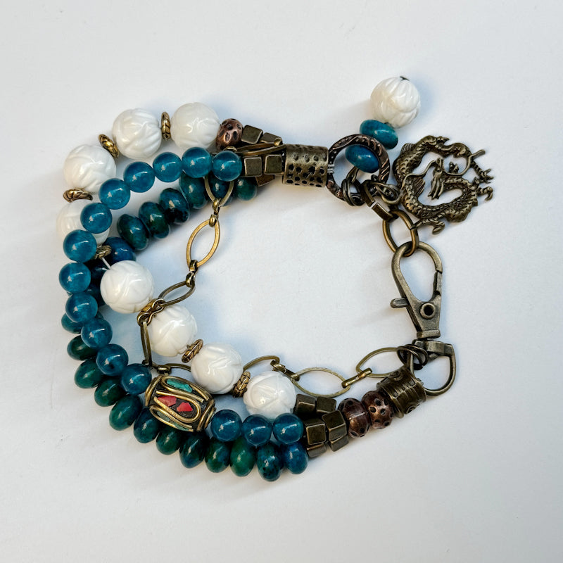 Chrysokoll-Apatit Armband